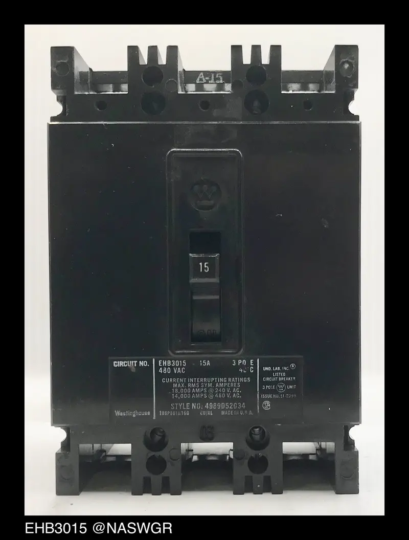 Westinghouse Ehb3015 15A Molded Case Circuit Breaker 1