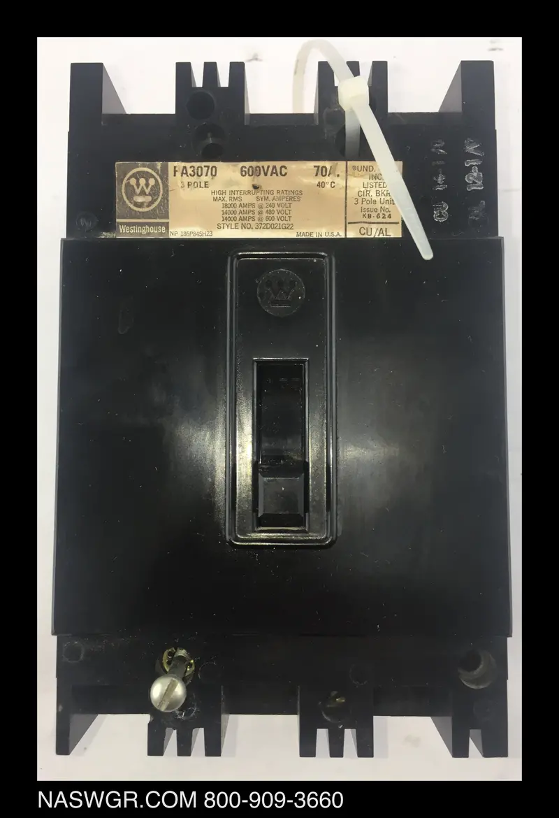 Westinghouse Fa3070 Molded-Case Circuit Breaker 1
