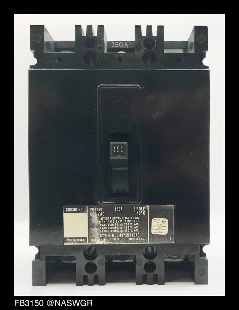 Westinghouse Fb3150 150A Molded Case Circuit Breaker 1