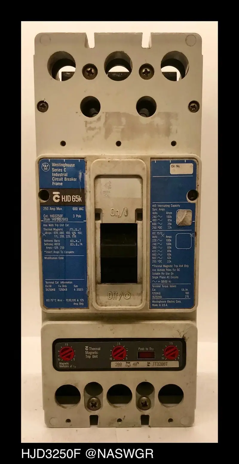 Westinghouse Hjd3250F 200-Amp Molded Case Circuit Breaker 1