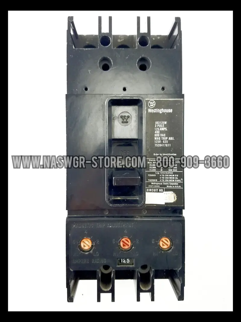 Westinghouse Jb3125W 125A Molded Case Circuit Breaker 1
