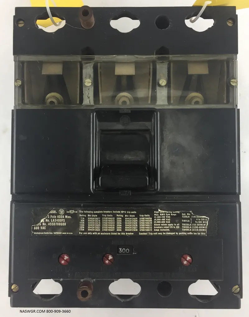 Westinghouse La3400Fs Industrial Molded Case Circuit Breaker – 400A Frame 1