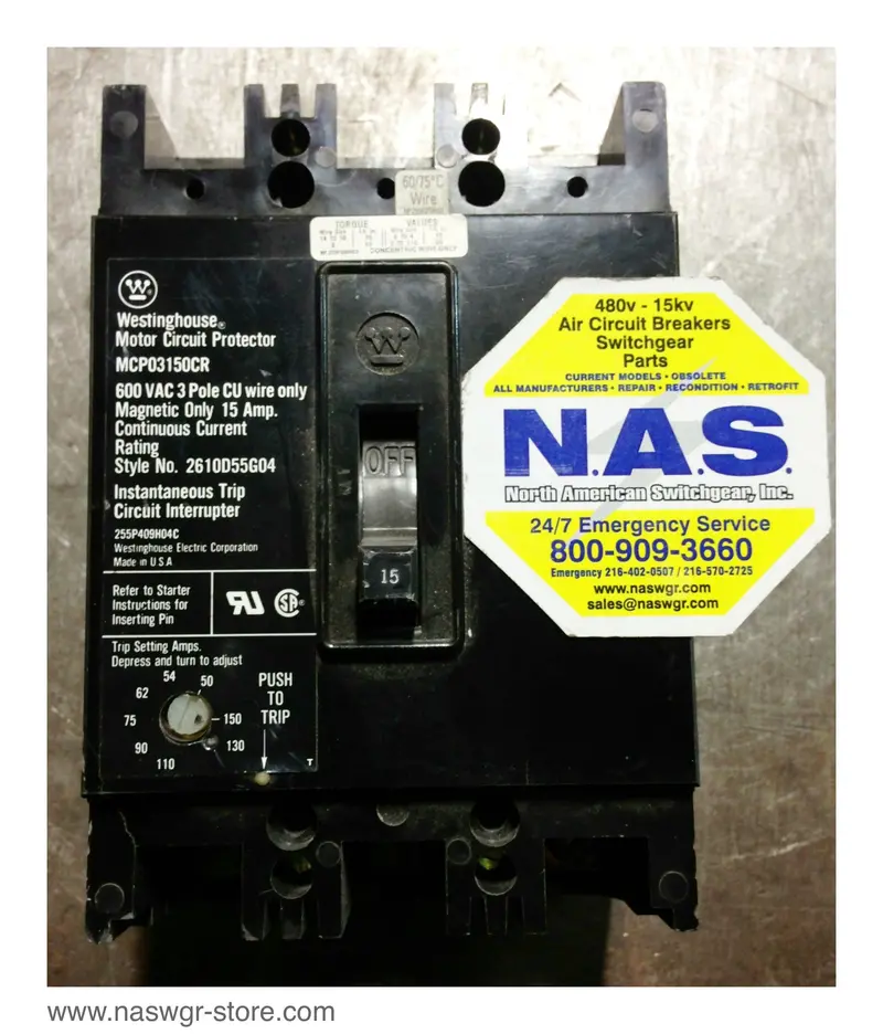 Westinghouse Mcp03150Cr Miniature Circuit Breaker – 15-Amp, 1-Pole, Din-Rail Mount 1