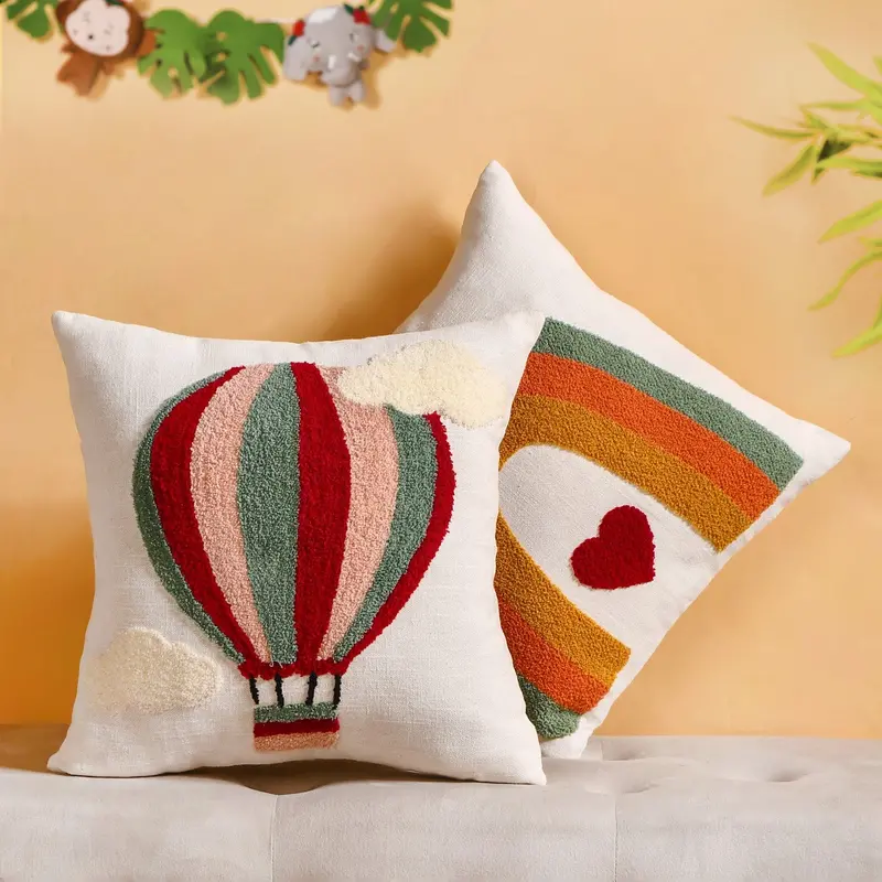 Whimsical Sky-Themed Embroidered Pillow Covers – 2-Piece Set (40X40 Cm) 1