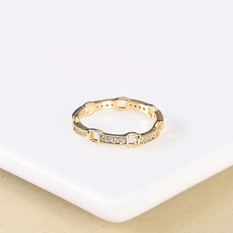 Whispering Shine Dainty Gold Ring 1