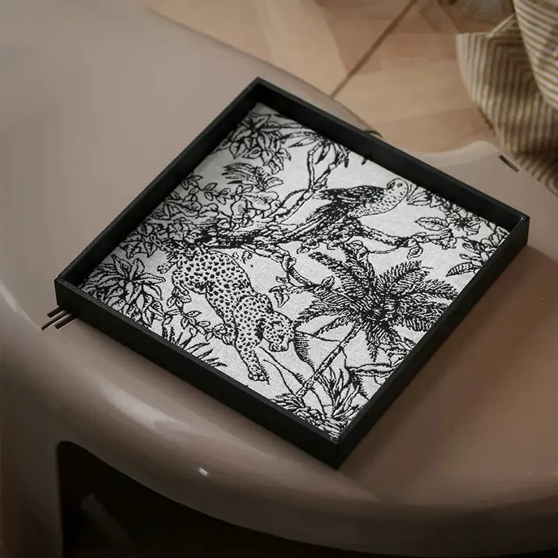 Wildlife-Print Square Desk Organizer Tray 1