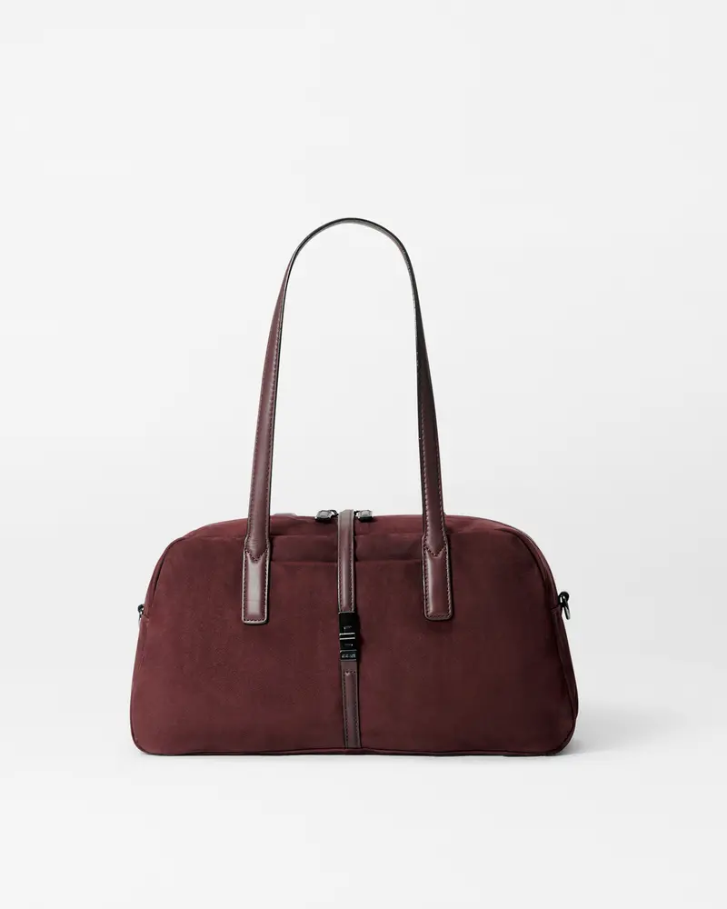 Wine Nubuck Astor Satchel With Shoulder Strap 1