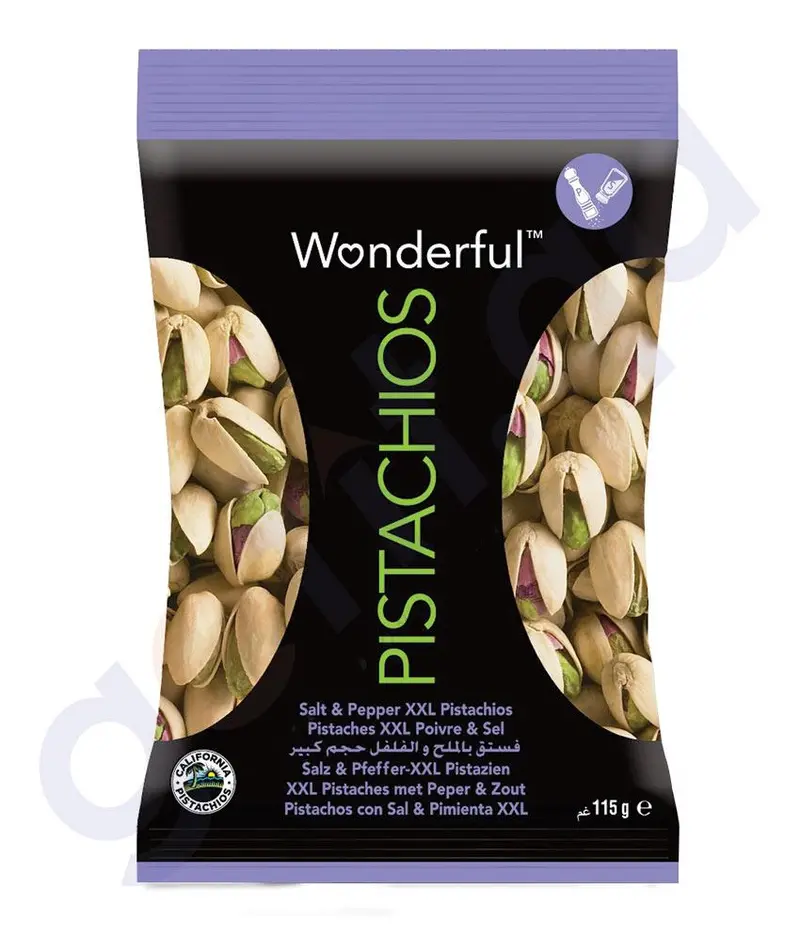 Wonderful Salt & Pepper Pistachios – 115G Snack 1