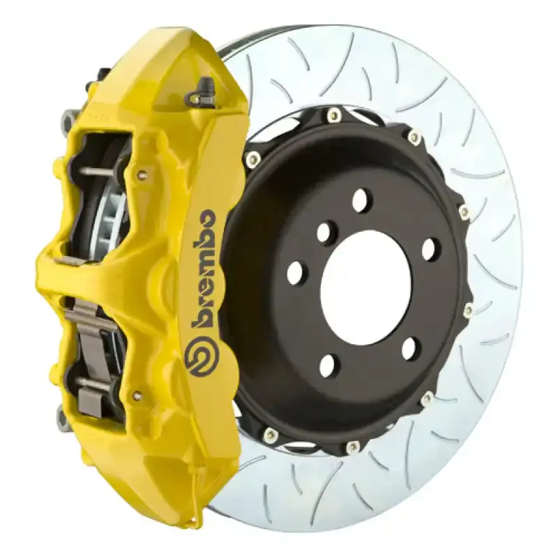 Brembo 15-23 Mustang Gt Front Big Brake Kit: 6-Piston Calipers + 380X34Mm Two-Piece Slotted Rotors 1