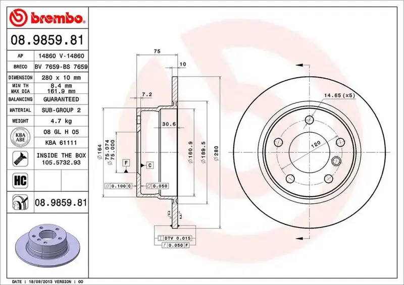 Brembo Premium Disc Brake Rotor – High-Performance Replacement 1