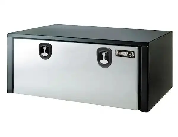 Buyers Products Black Steel Utility Box With Polished Stainless Steel Trim 1