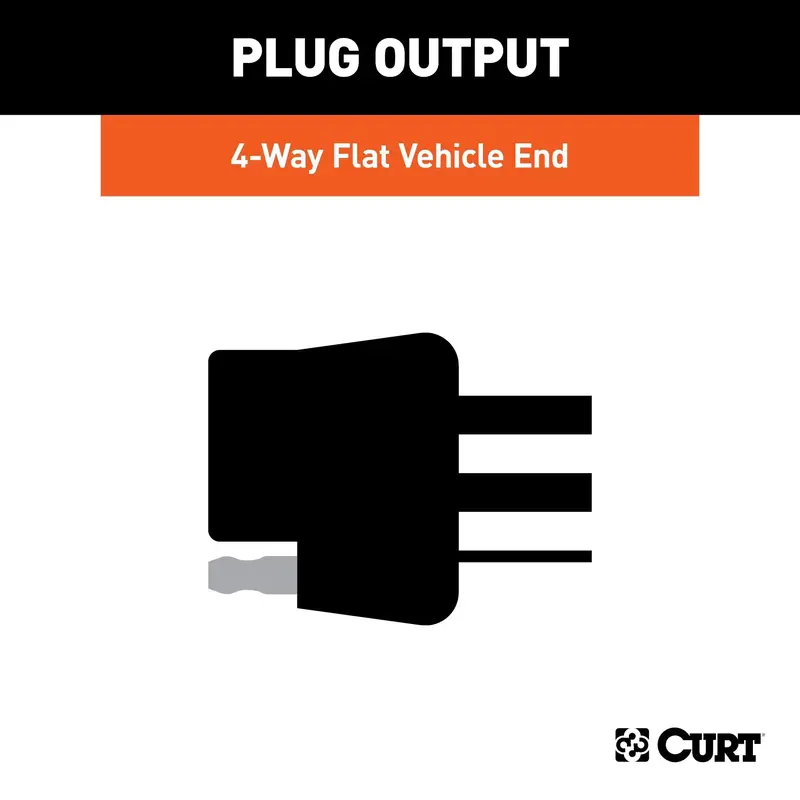Curt 4-Pin Flat Trailer Wiring Harness – Vehicle-Side Installation With 60-Inch Leads (Model 58041) 1