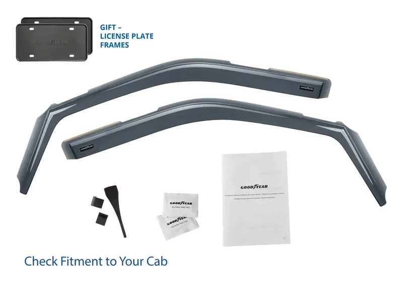 Goodyear Gy003408Lp In-Channel Window Deflectors – Shatterproof Rain & Wind Guards (2-Piece Set) 1