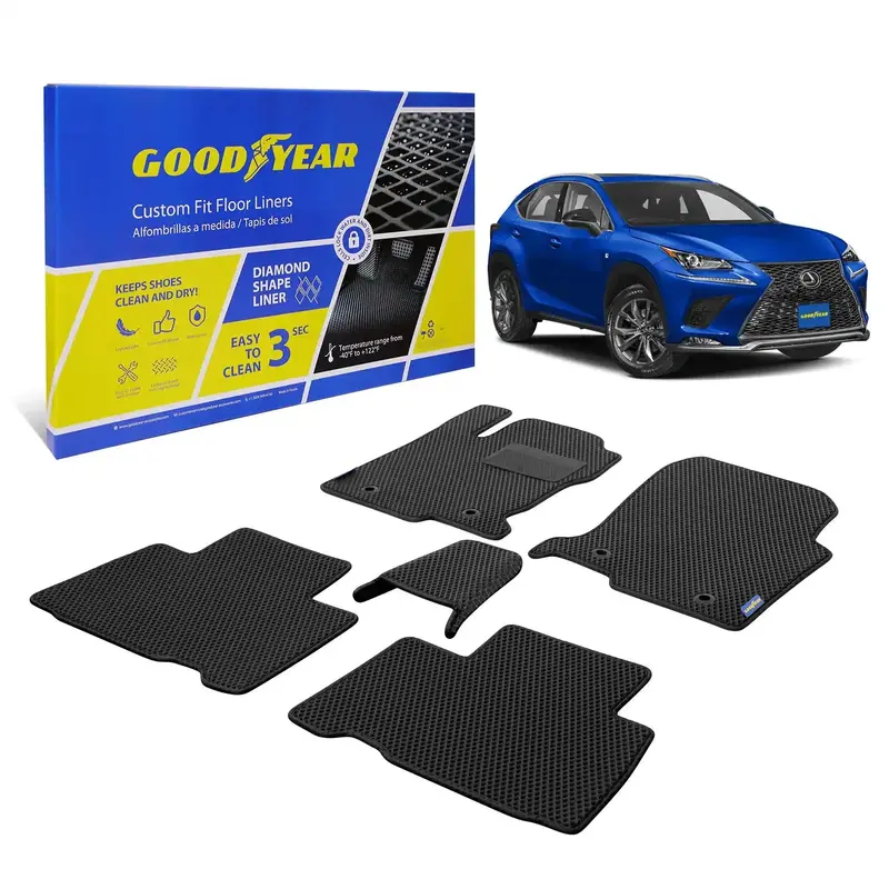 Goodyear Gy004150 Custom-Fit Diamond-Tread Floor Liners For Cars 1