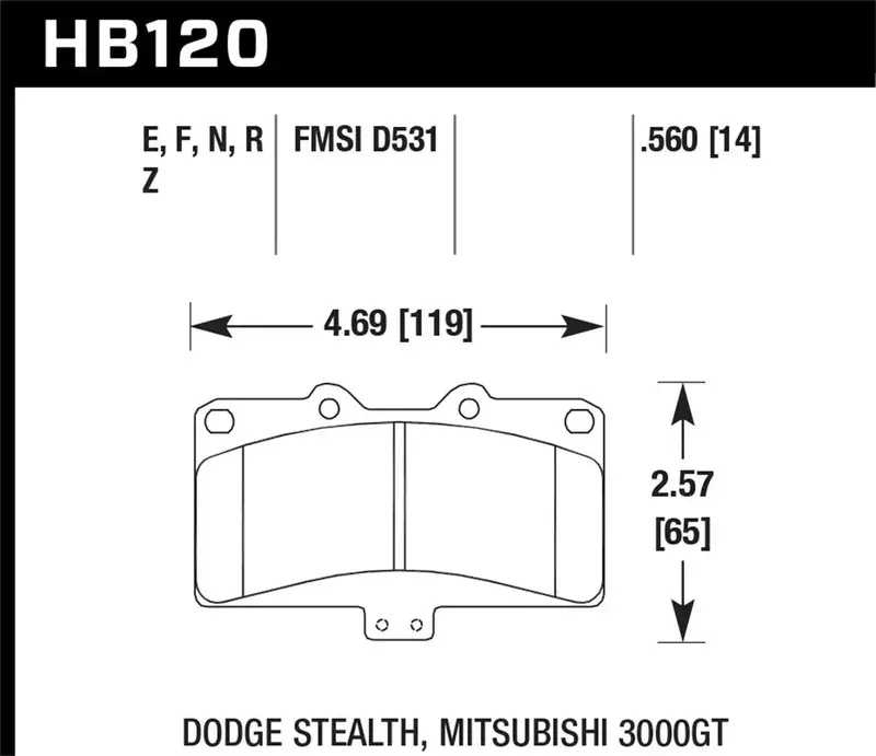 Hawk Performance Hps Brake Pads – High-Performance Street Compound, 0.560" Thickness 1
