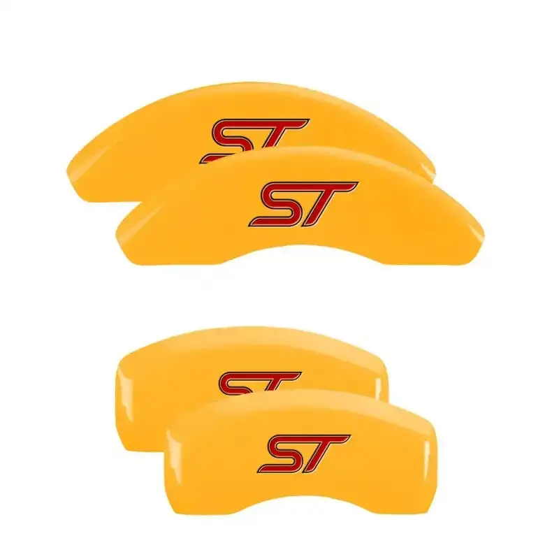 Mgp 4-Piece Caliper Cover Set — Engraved Front & Rear, Yellow Finish With Black Chrome 1