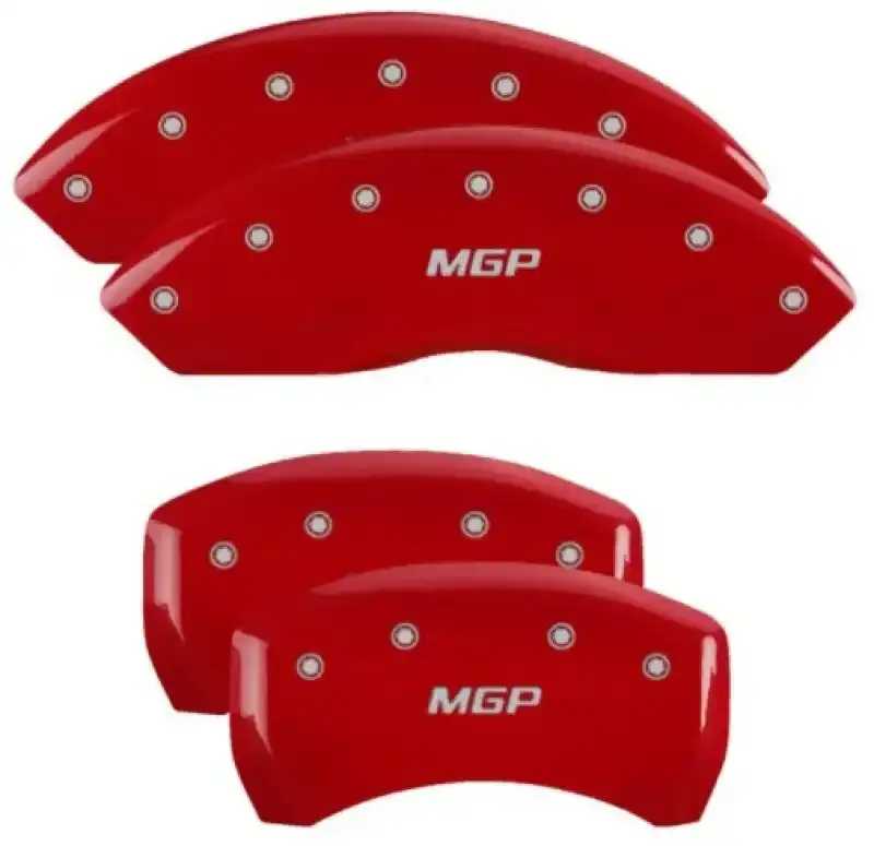Mgp Caliper Covers – Engraved Red Finish With Silver Chrome Accents For 2019 Chevrolet Blazer 1