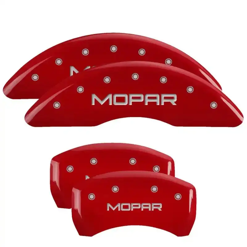 Mgp Engraved 4-Piston Caliper Covers – Front & Rear – Srt8 Red Finish With Silver Accents 1