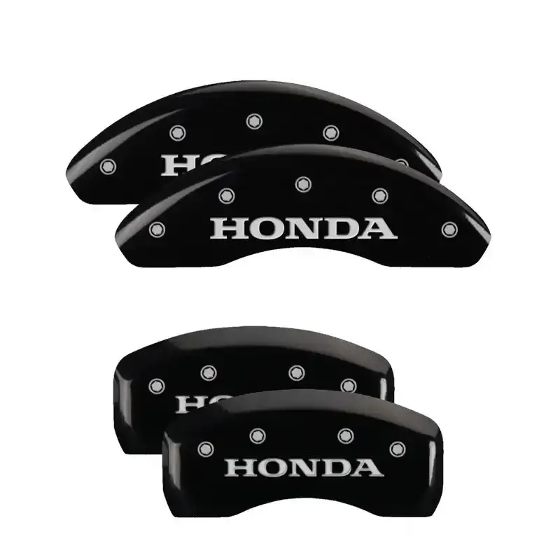 Mgp Engraved Caliper Covers For 2006 Pontiac Solstice – Front (Pontiac Logo) & Rear (Arrow Design), Black With Silver Accent 1