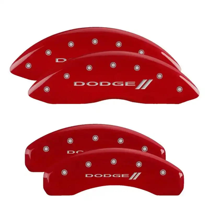 Mgp Engraved Caliper Covers – Front And Rear, Durango Red & Silver Finish 1