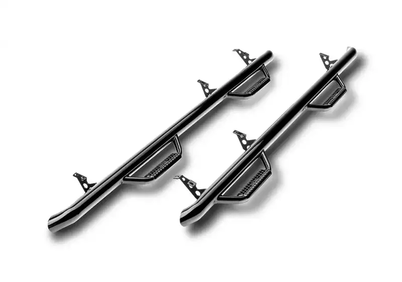 N-Fab Nerf Step Bars – 3" Black Powder-Coated Tubing With Wheel-To-Bed Access 1