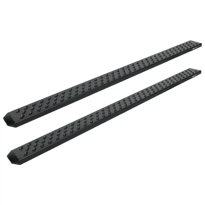 Raptor Series Sawtooth Slide Track Running Boards – 6.5-Inch Black Textured Aluminum (2005–2023 Toyota Tacoma Double Cab) 1