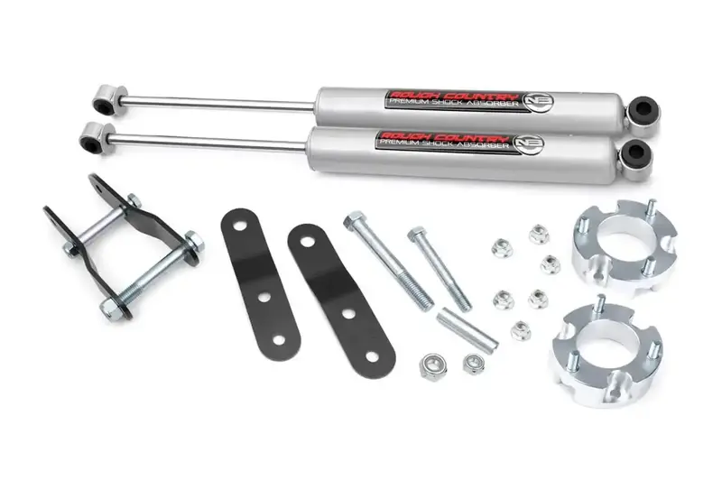 Rough Country 4-Inch Suspension Lift Kit With Hydraulic Shocks – Compatible With Full-Size Trucks (Model 74030) 1